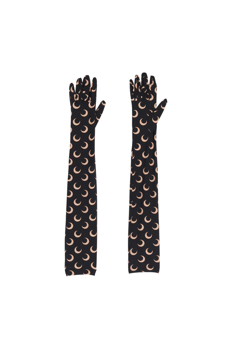 REGENERATED ALL OVER MOON GLOVES - Black