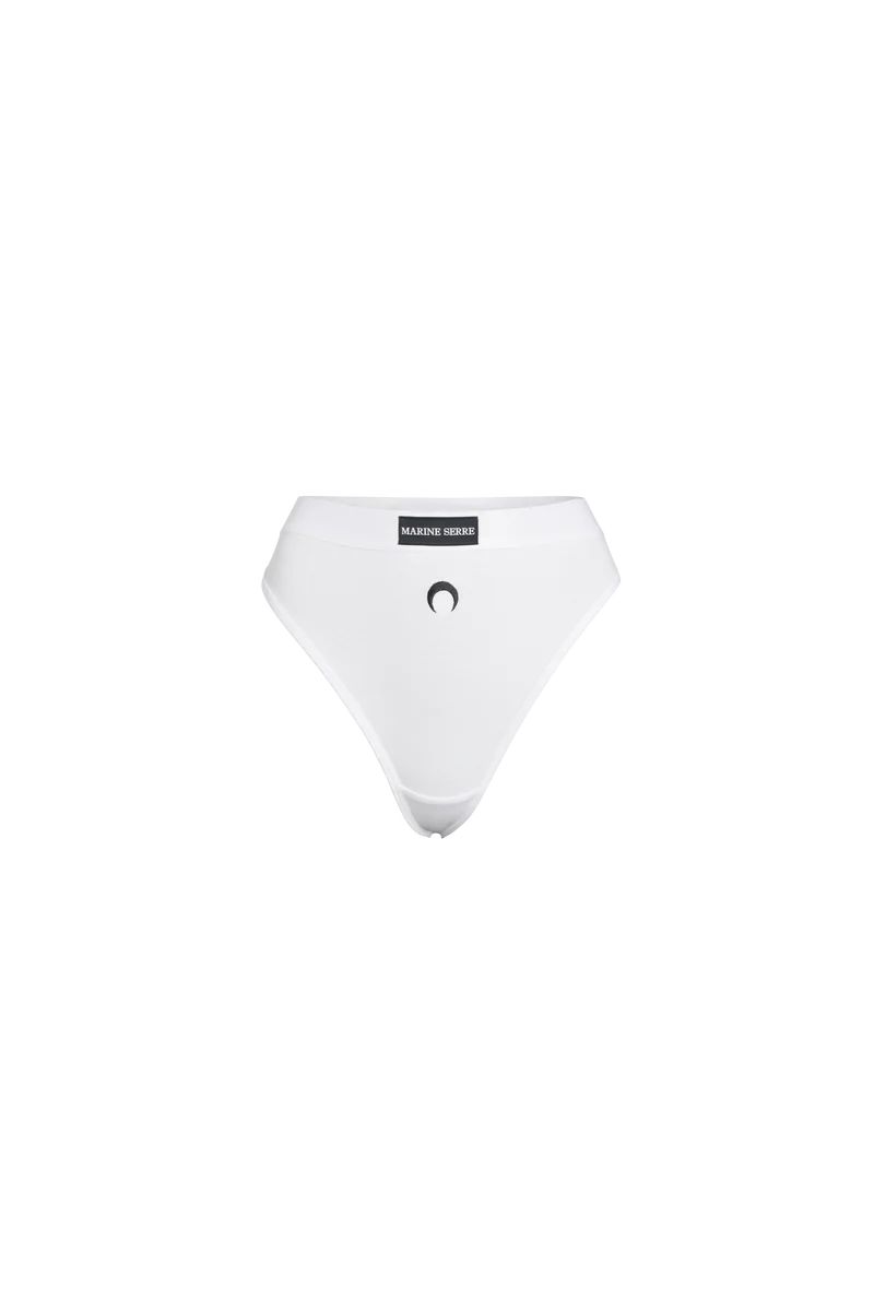 ORGANIC COTTON RIBBED HIGH WAISTED CULOTTE - White 