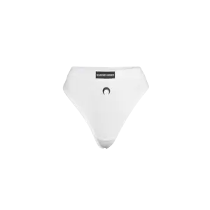 ORGANIC COTTON RIBBED HIGH WAISTED CULOTTE - White 
