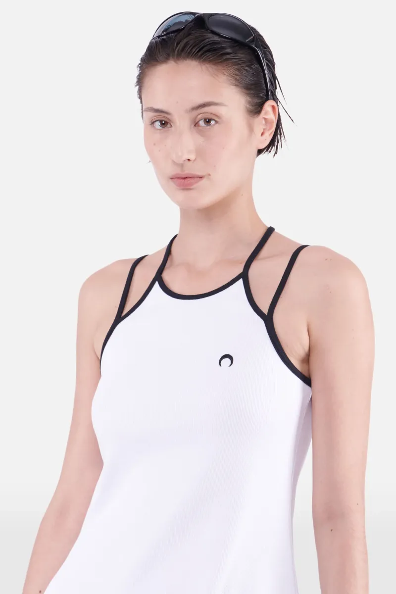 ORGANIC COTTON TENNIS COURT DRESS White