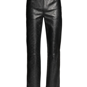 REGENERATED MOONOGRAM LEATHER TROUSERS IN BLACK 