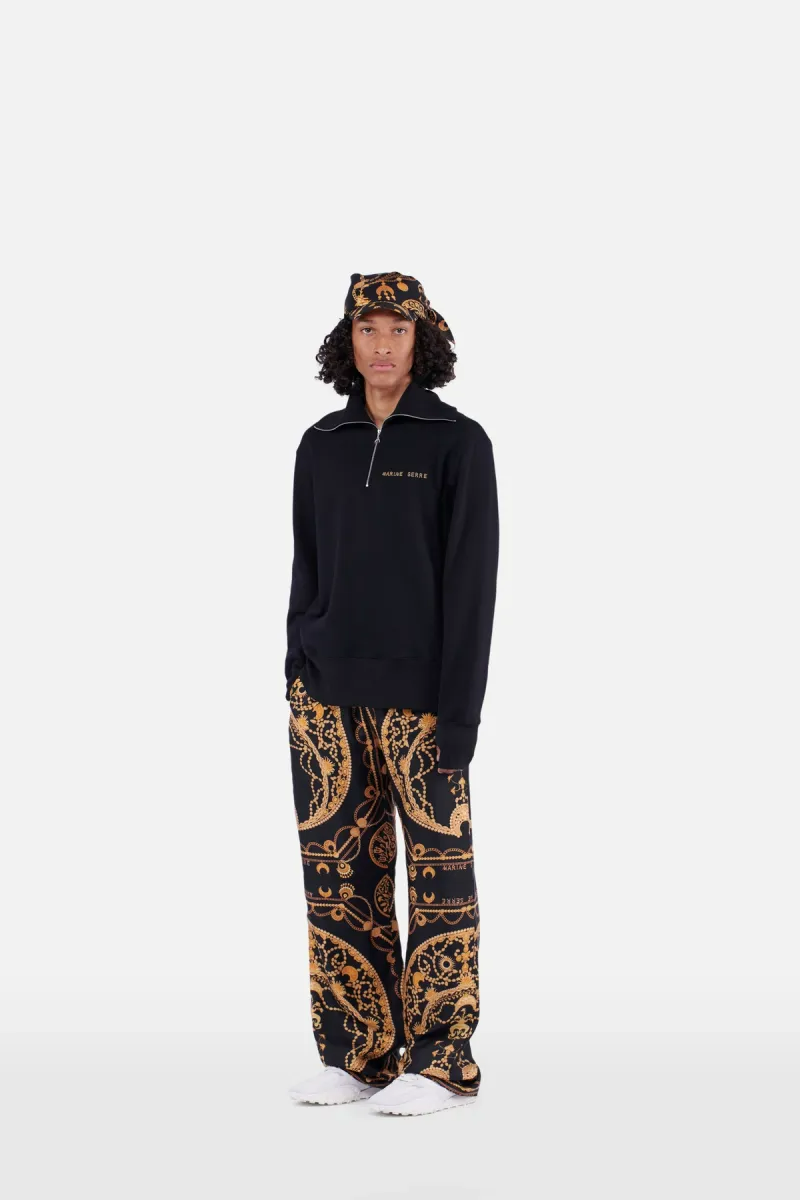 ORNAMENT JEWELRY LUXURIOUS PAJAMA TROUSERS IN BLACK GOLD