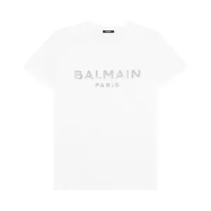 Balmain Foil T-Shirt 'Blanc/Argent'