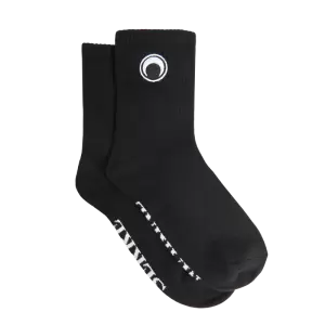 EMBROIDERED OLYMPIC SOCKS BLACK COTTON