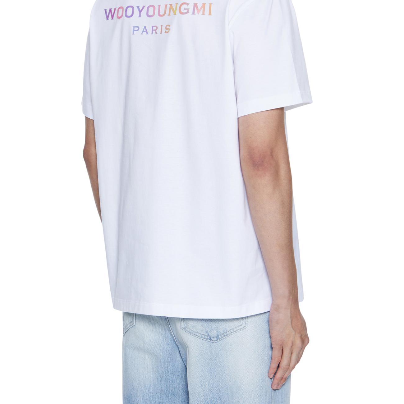  White Cotton Lenticular Backlogo T-shirt 