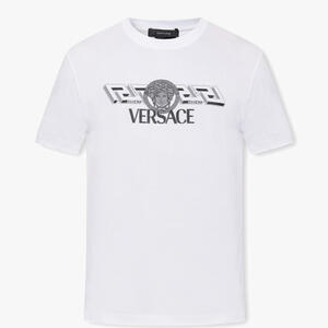 VERSACE WHITE T-SHIRT WITH LOGO