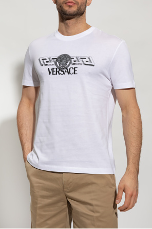 VERSACE WHITE T-SHIRT WITH LOGO