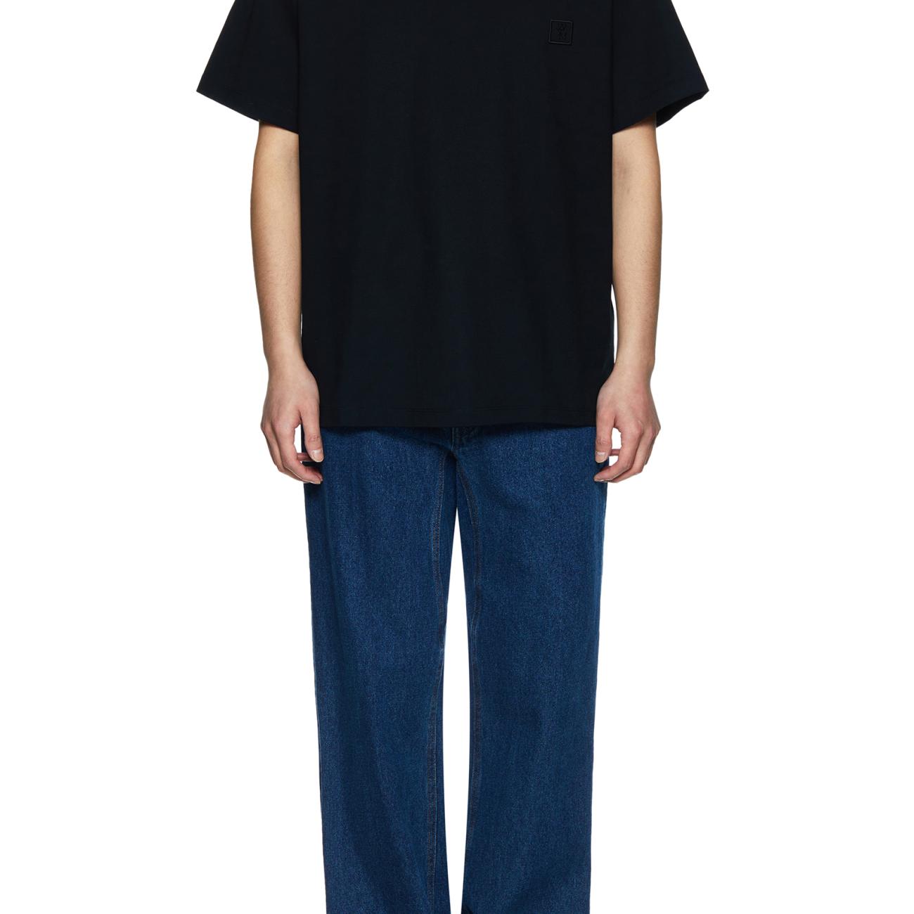  Black Flower Print Backlogo T-shirt