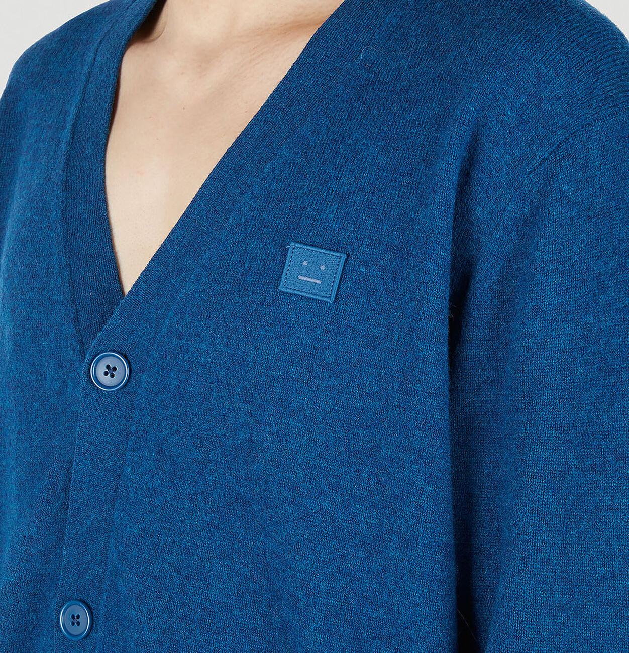 Face Patch Cardigan in Blue