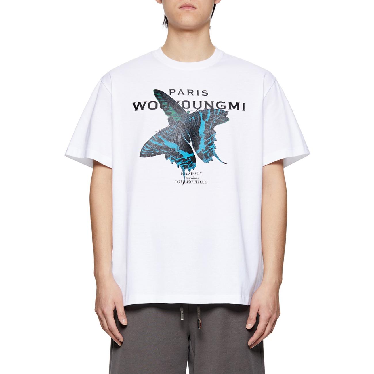 White butterfly logo T-shirt