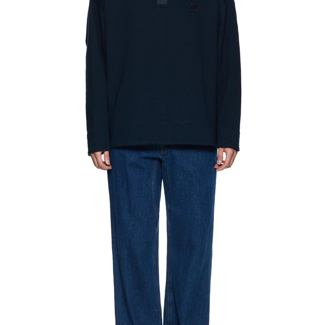 Navy W Embroidered Polo T-shirt