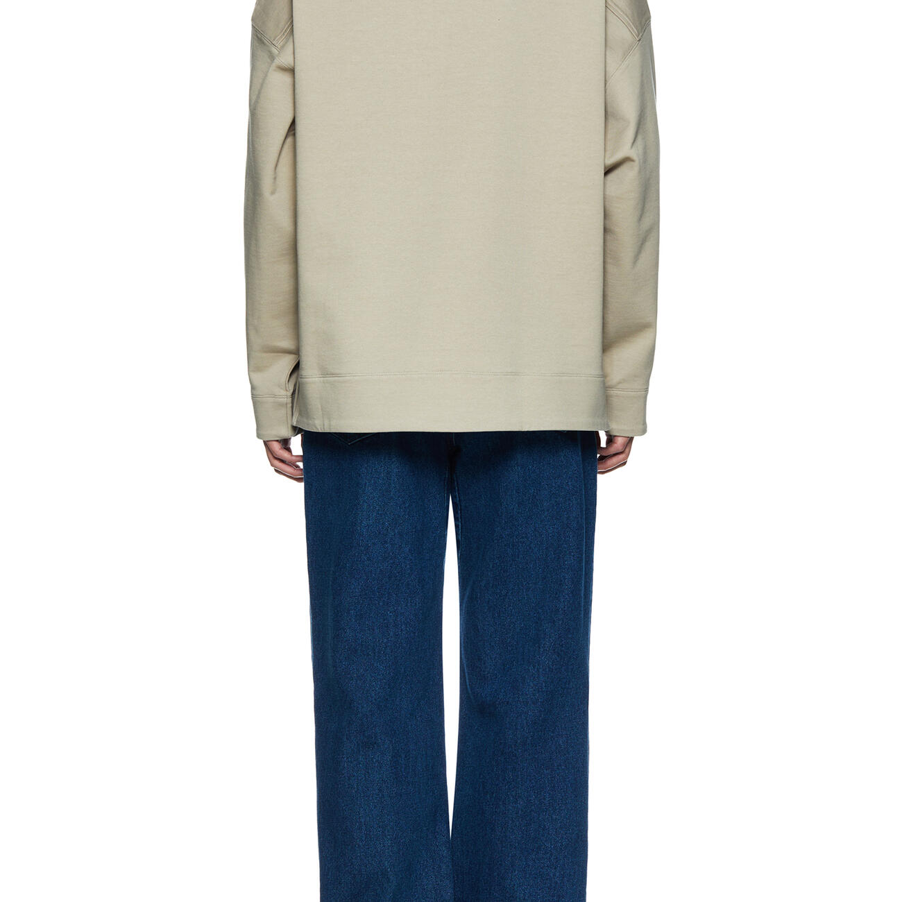 Beige W embroidered polo shirt