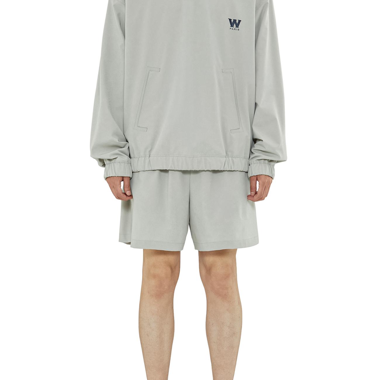 Gray Nylon String Long Sleeve Backlogo T-shirt