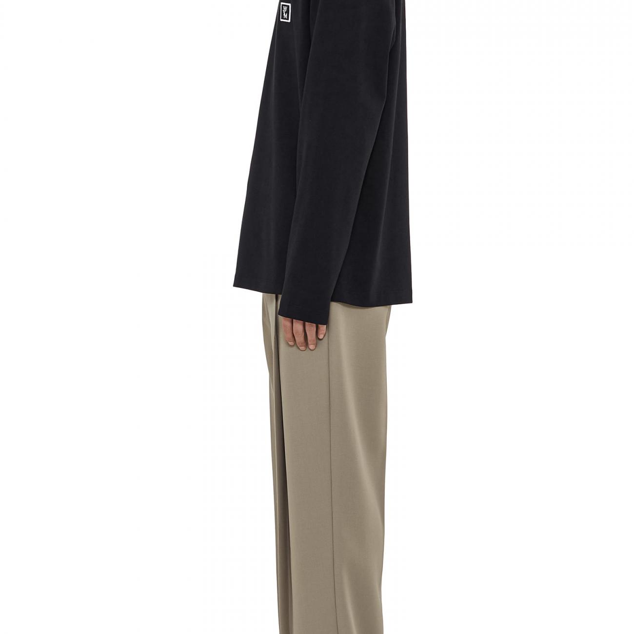 Black Cotton Backlogo Long Sleeve T-shirt
