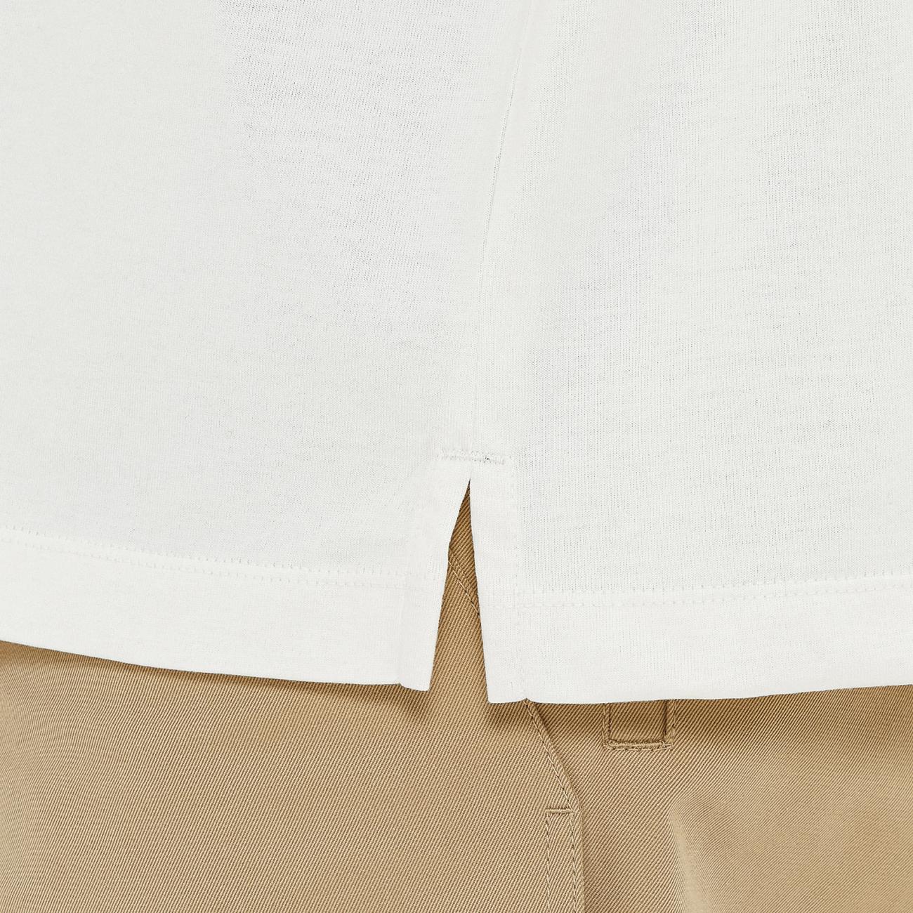 Ivory Cotton Backlogo Long Sleeve T-shirt