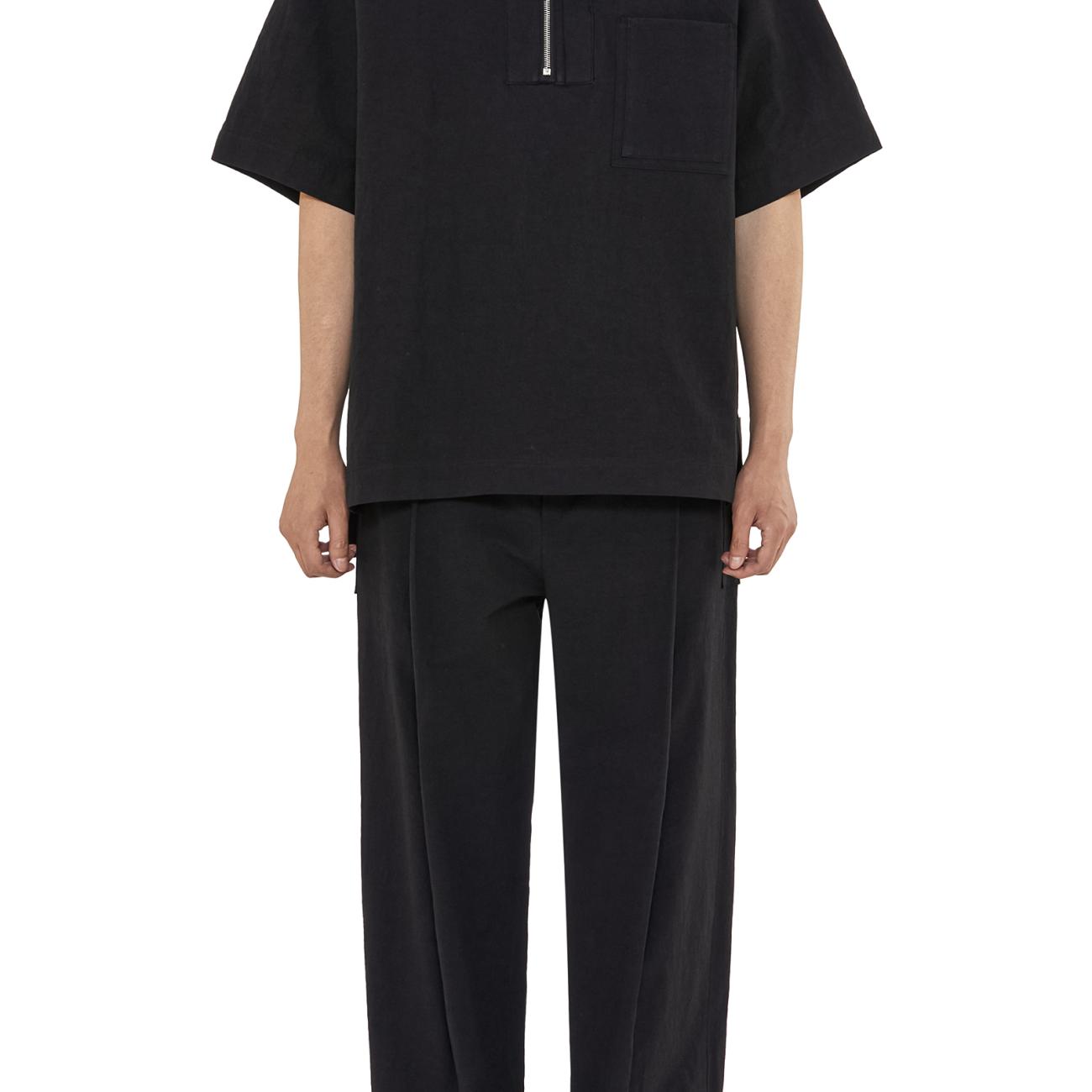 Black Hemp Polo T-shirt