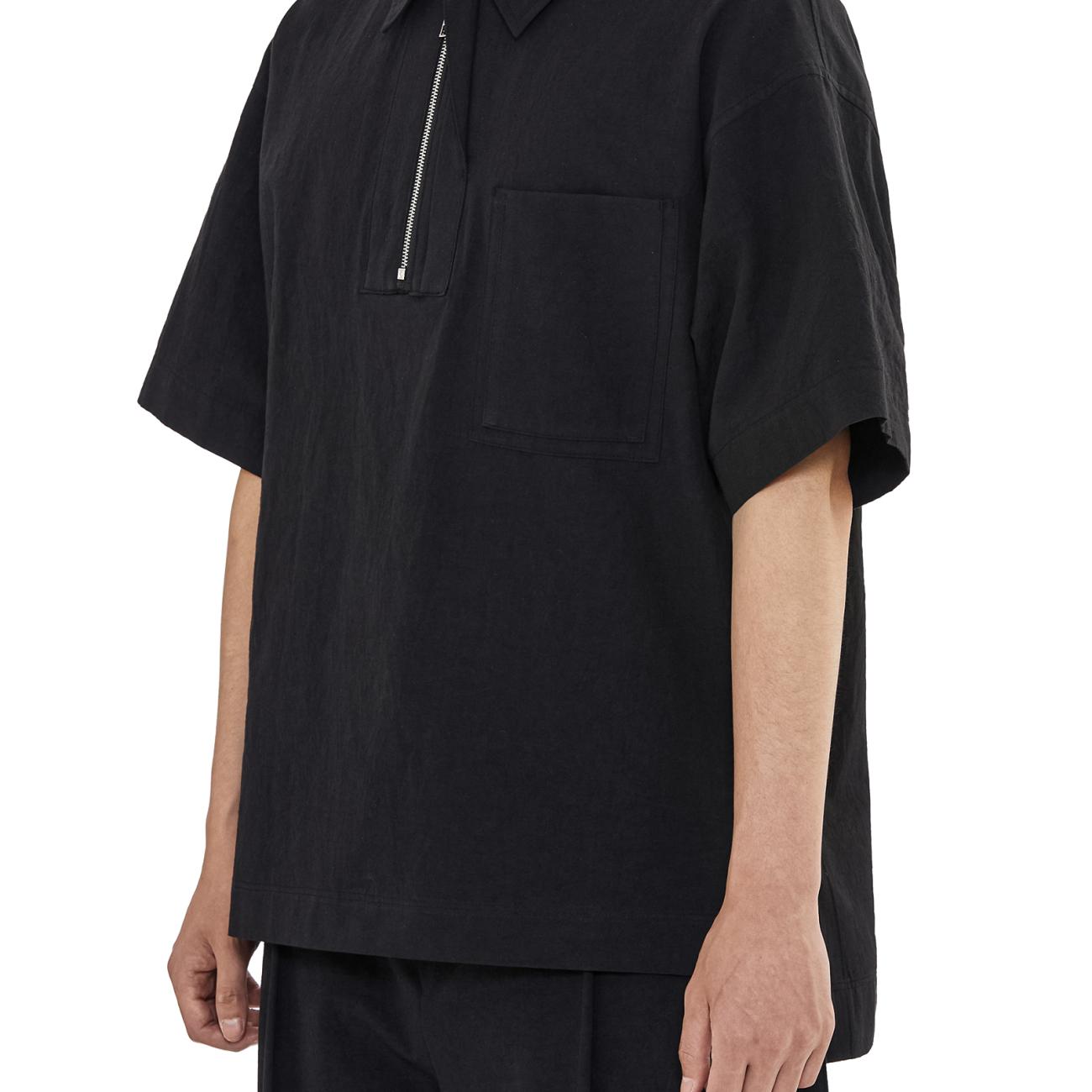 Black Hemp Polo T-shirt