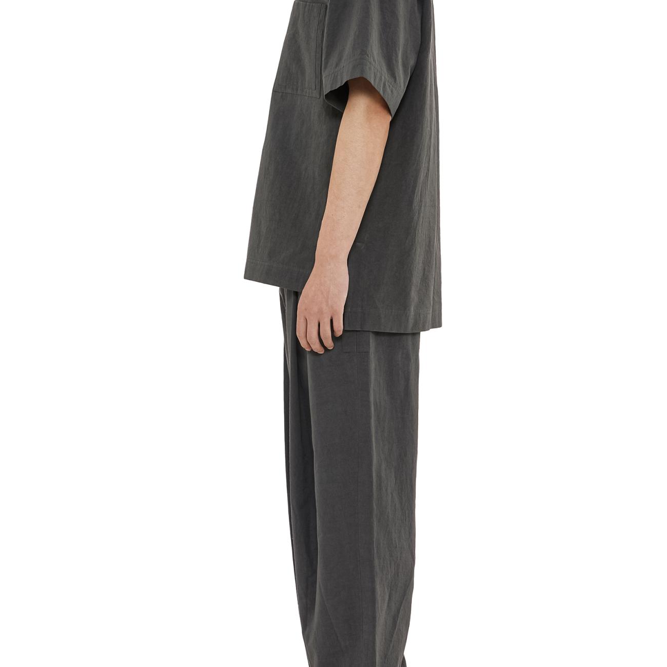 Gray hemp polo shirt