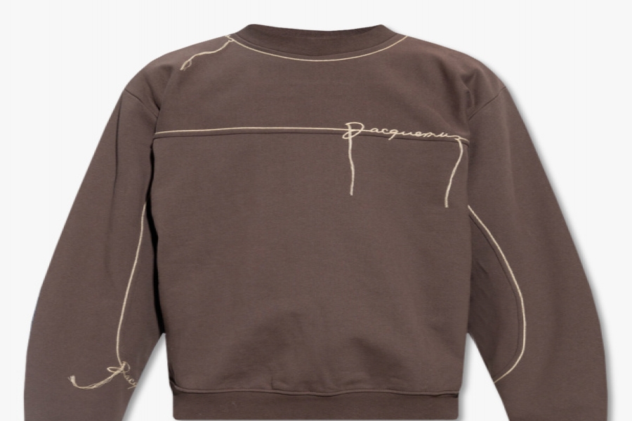  JACQUEMUS BROWN ‘FIO’ SWEATSHIRT WITH LOGO