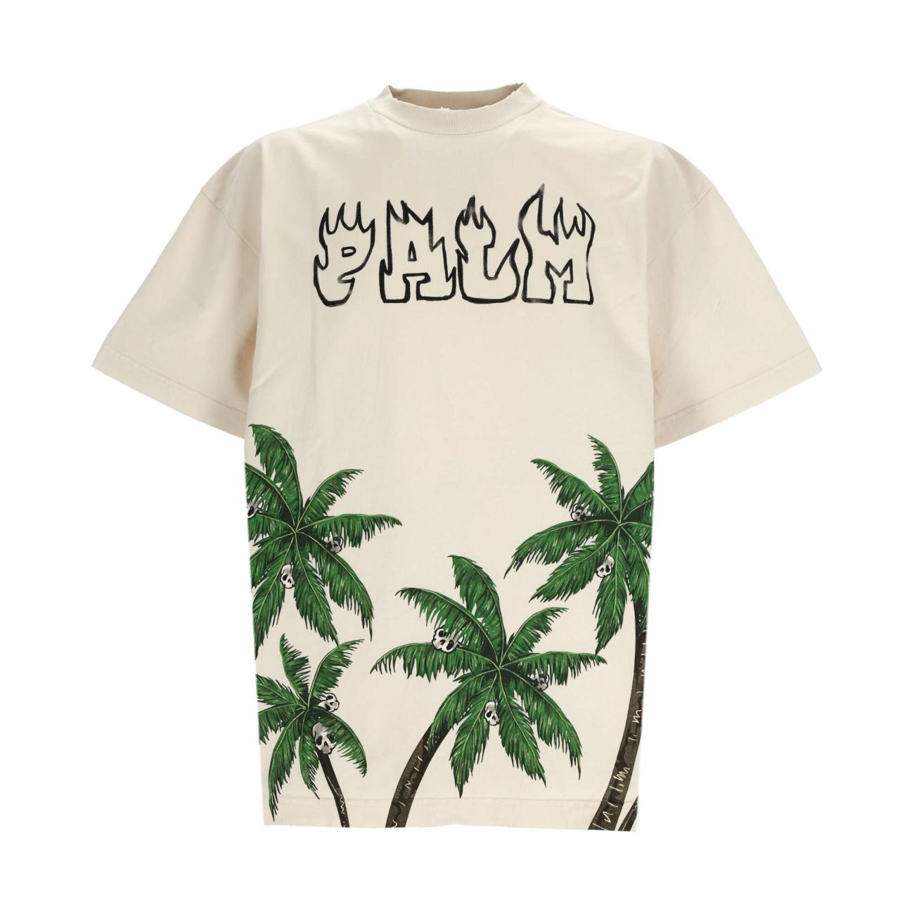 Palm Angels Palm-print Cotton T-shirt