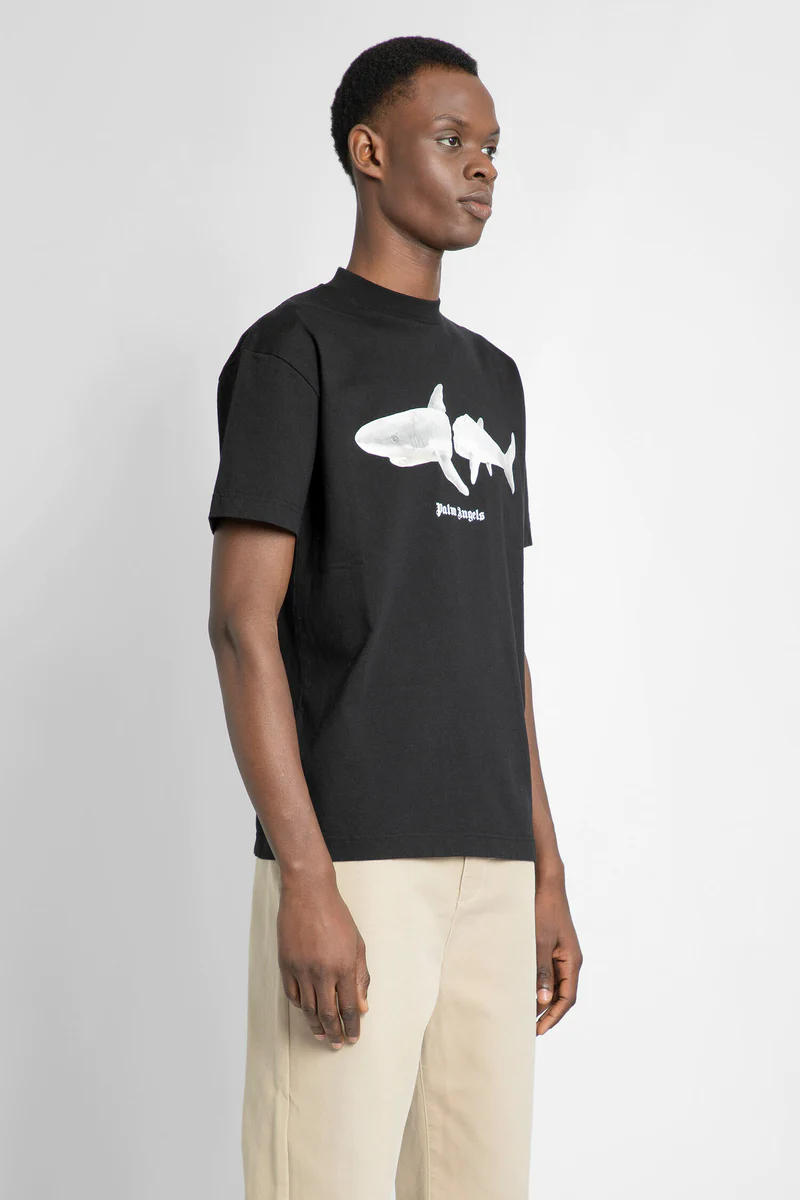 Palm Angels Men's Black Classic Shark Tee