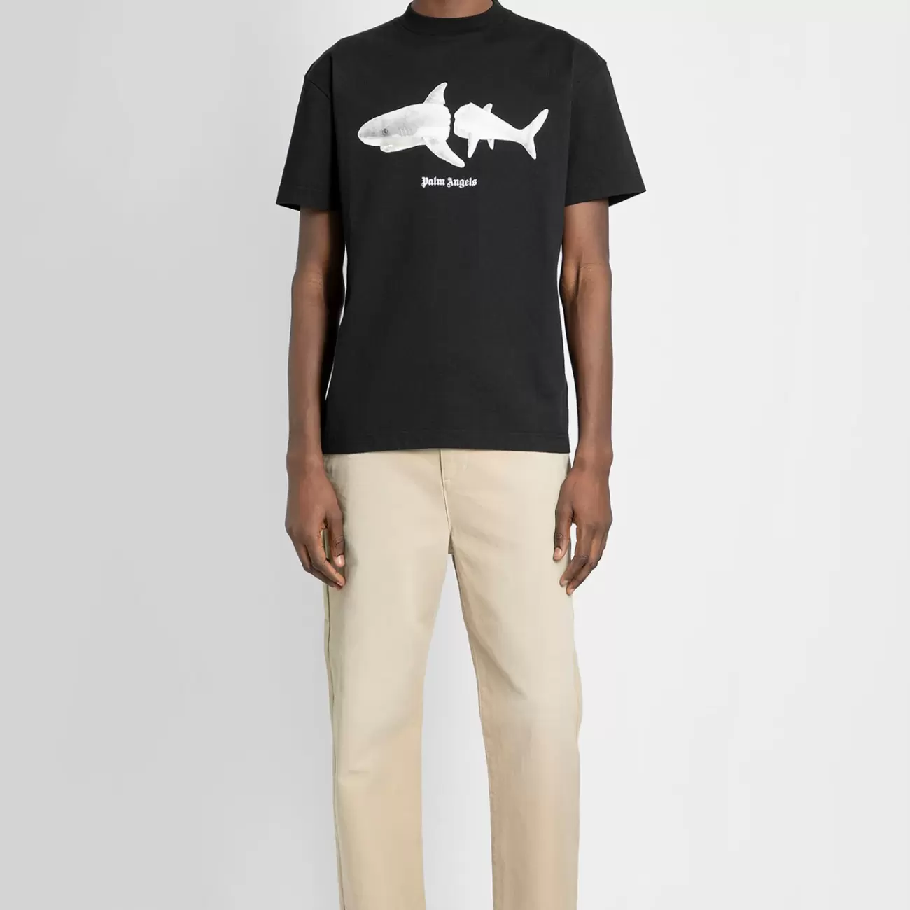 Palm Angels Men's Black Classic Shark Tee