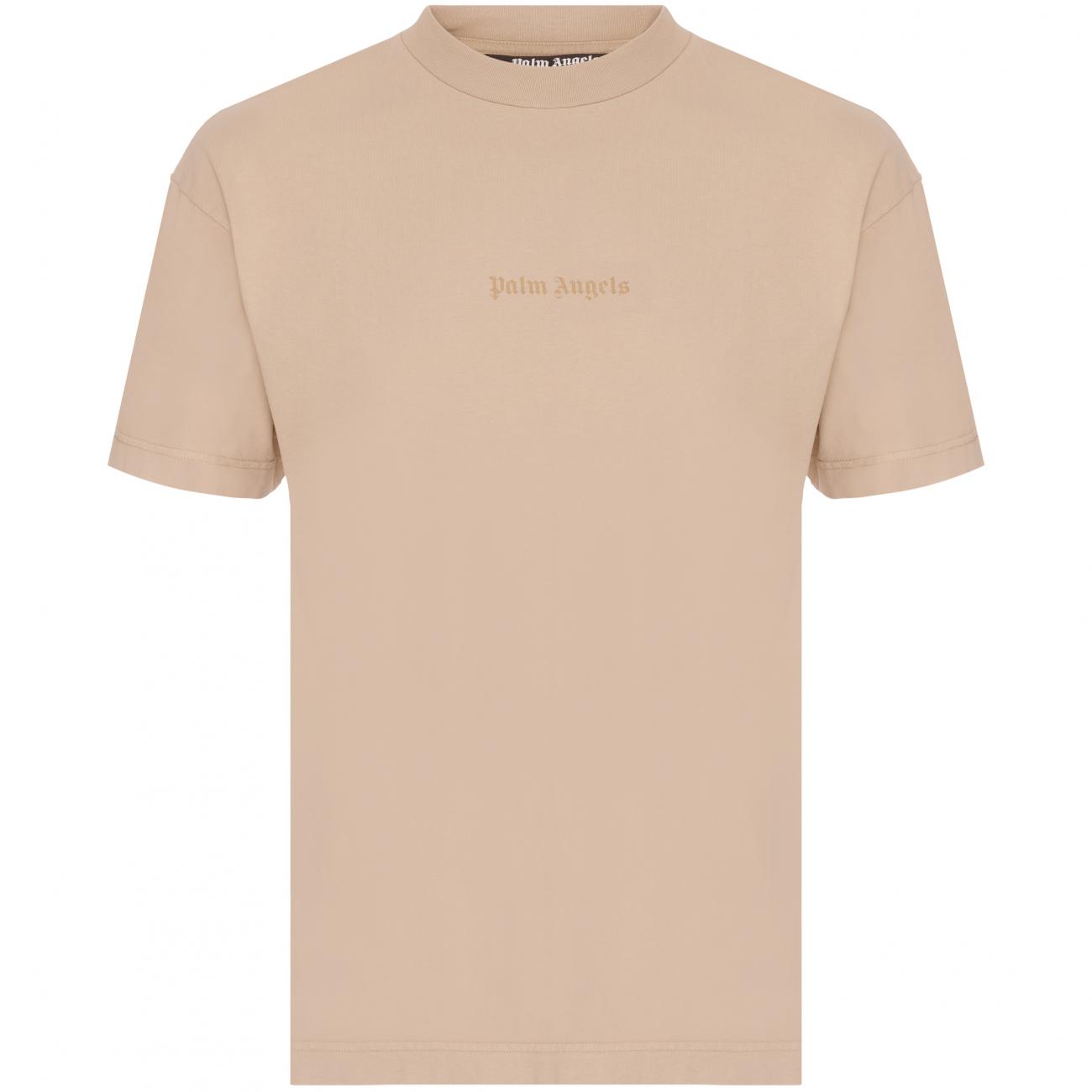 PALM ANGELS Logo cotton t-shirt beige