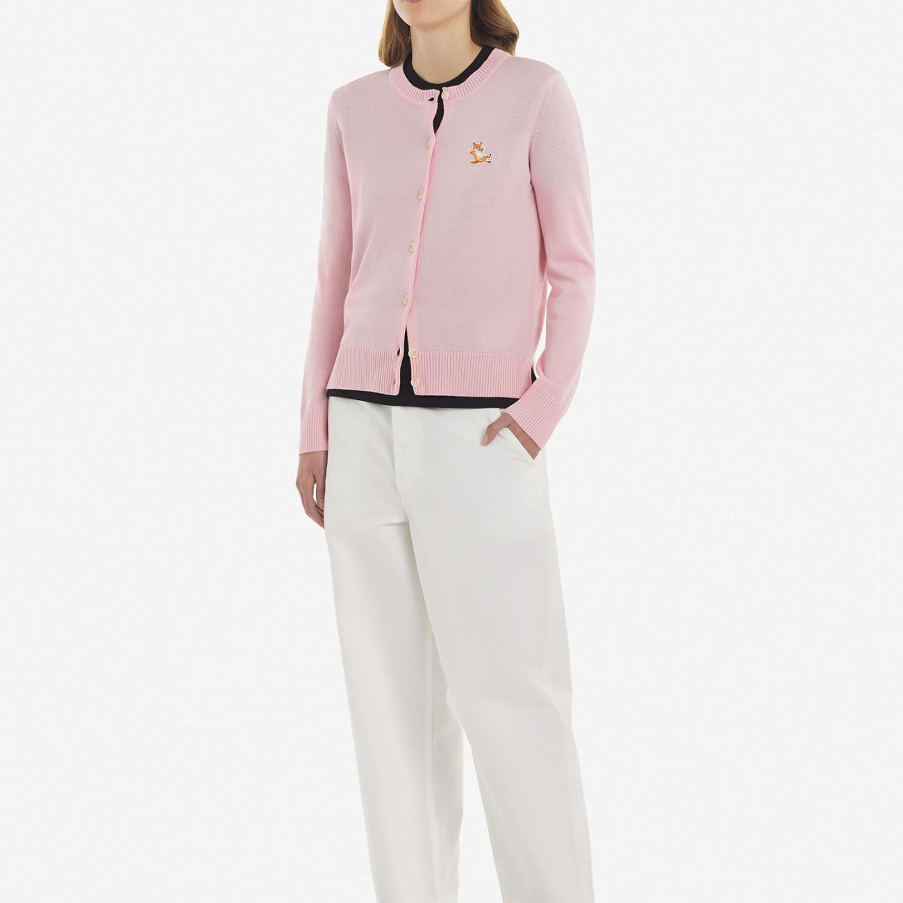 Chillax Fox Patch Adjusted R-Neck Cardigan