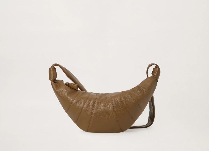 MEDIUM CROISSANT BAG - SOFT GRAINED LEATHER - OLIVE BROWN