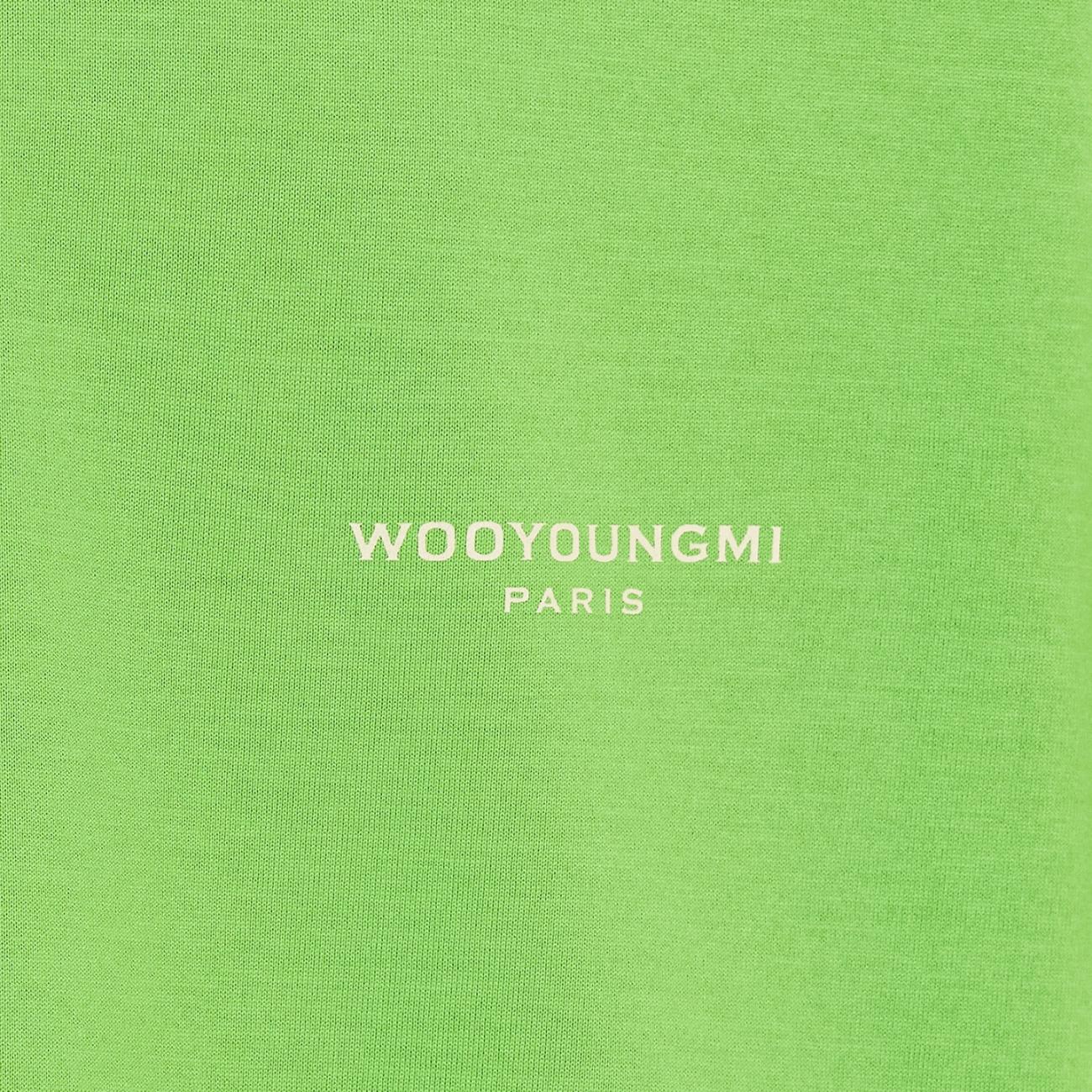 Green Cotton and Leather Patch T-shirt