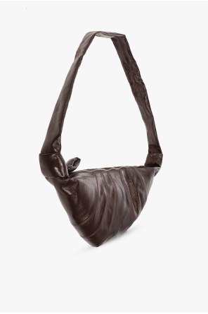 Lemaire Medium Croissant Bag Coated Cotton Chocolate Fondant