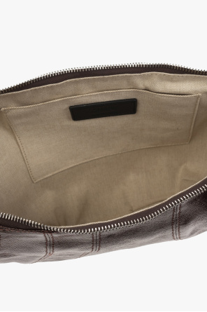Lemaire Medium Croissant Bag Coated Cotton Chocolate Fondant