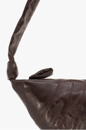 Lemaire Medium Croissant Bag Coated Cotton Chocolate Fondant
