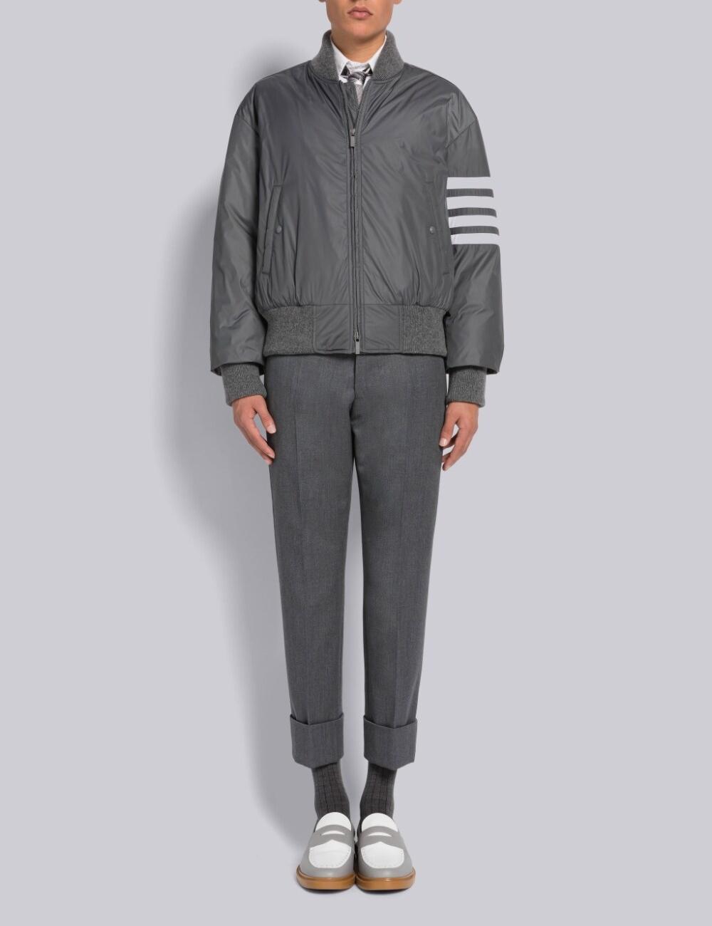 POLY TWILL 4-BAR OVERSIZED BLOUSON JACKET