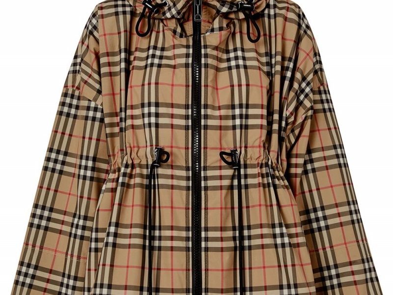 Burberry logo tape Vintage Check hooded jacket