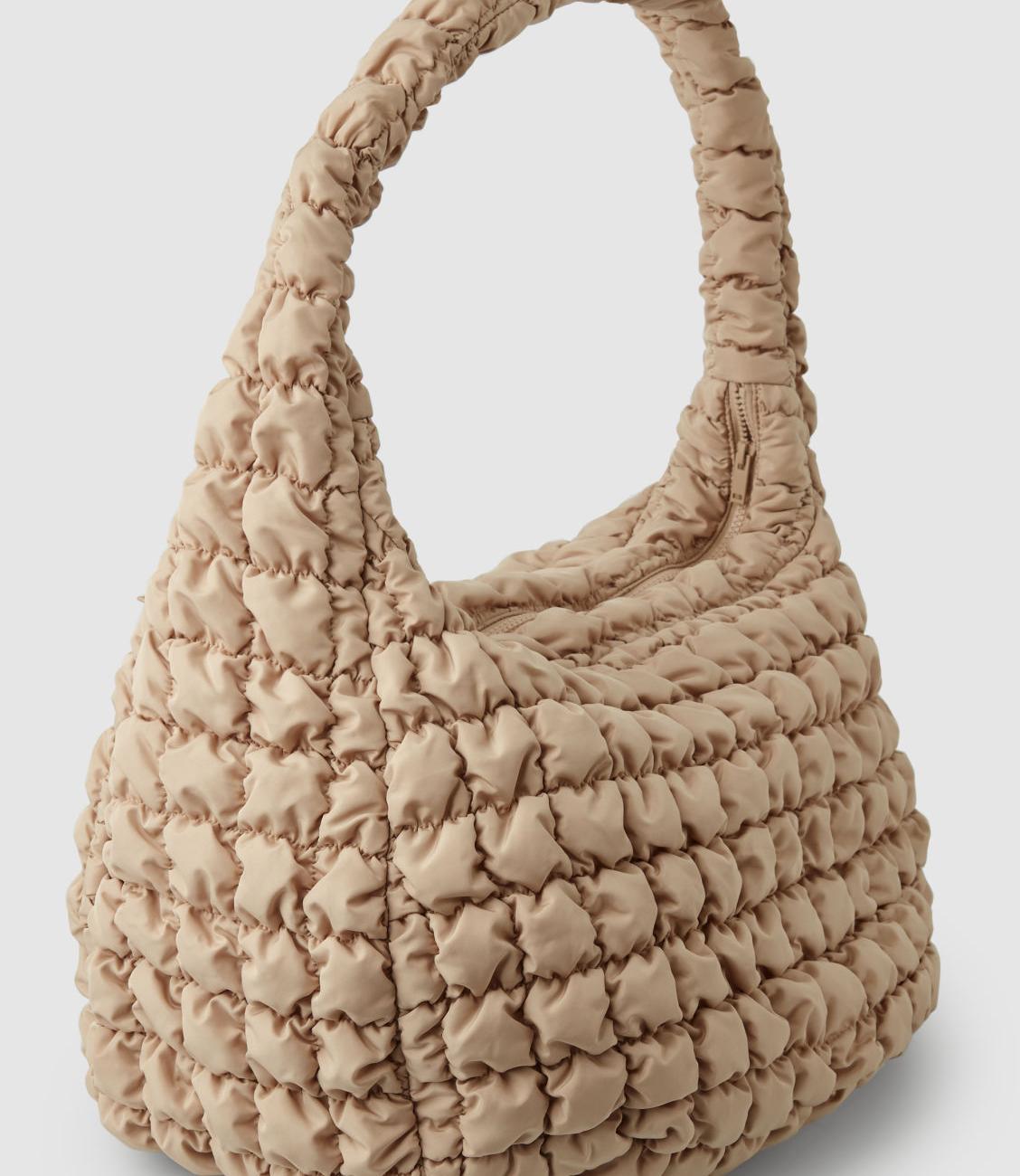 COS Quilted Oversized Shoulder Bag Beige