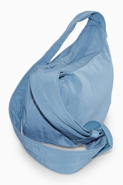 【COS】 Nylon Crossbody Saddle Bag Blue CROSSBODY SADDLE BAG - NYLON - BLUE