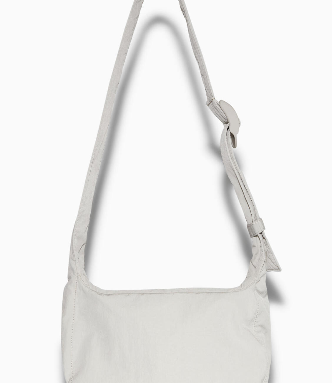 COS Nylon Crossbody Saddle Bag Light Gray