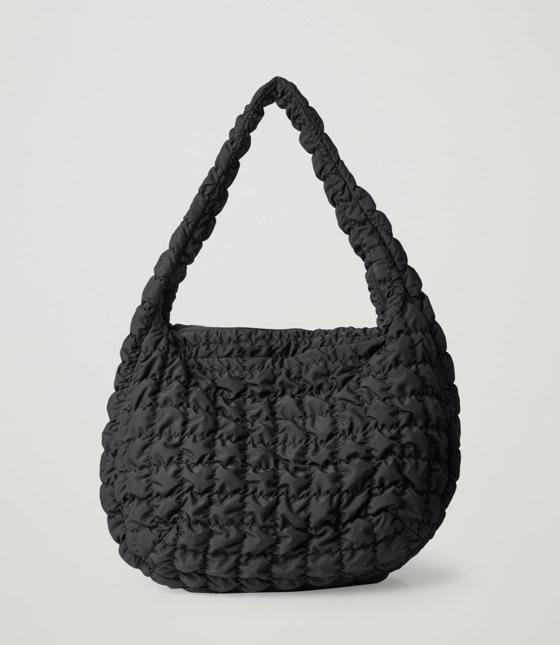 COS Quilted Oversized Shoulder Bag Black