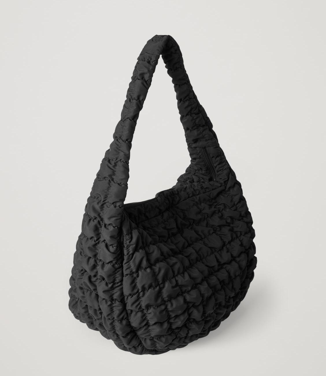 COS Quilted Oversized Shoulder Bag Black