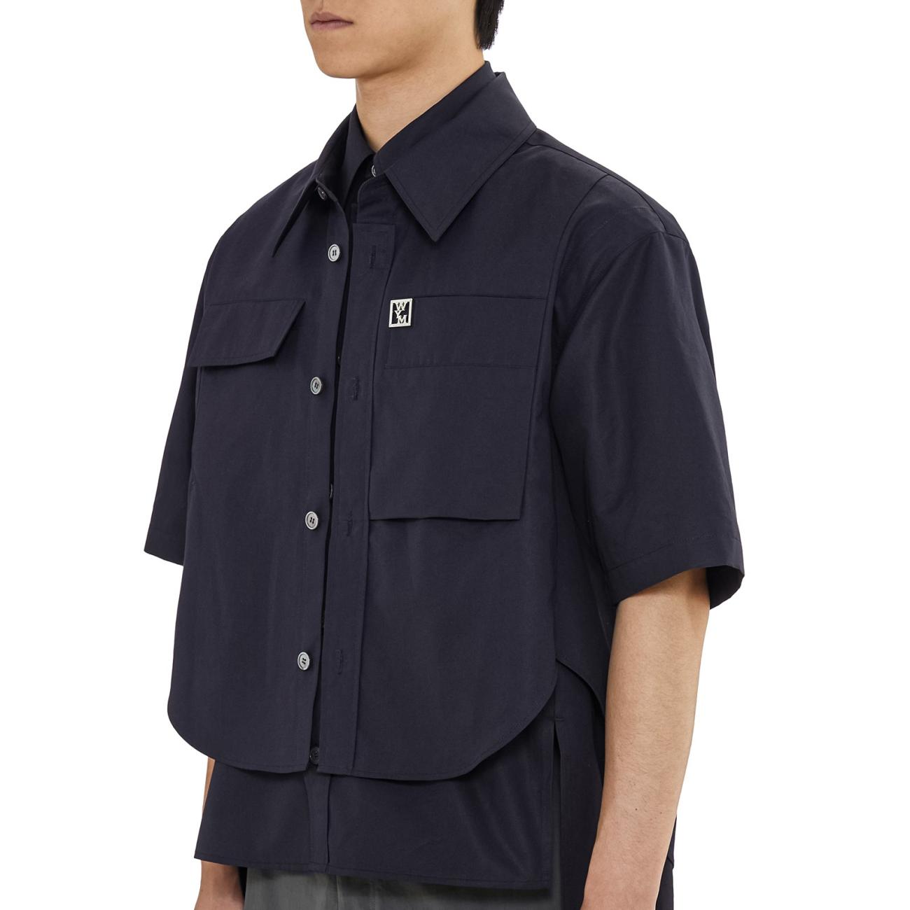 Navy Double Layered Short Sleeve Shirt