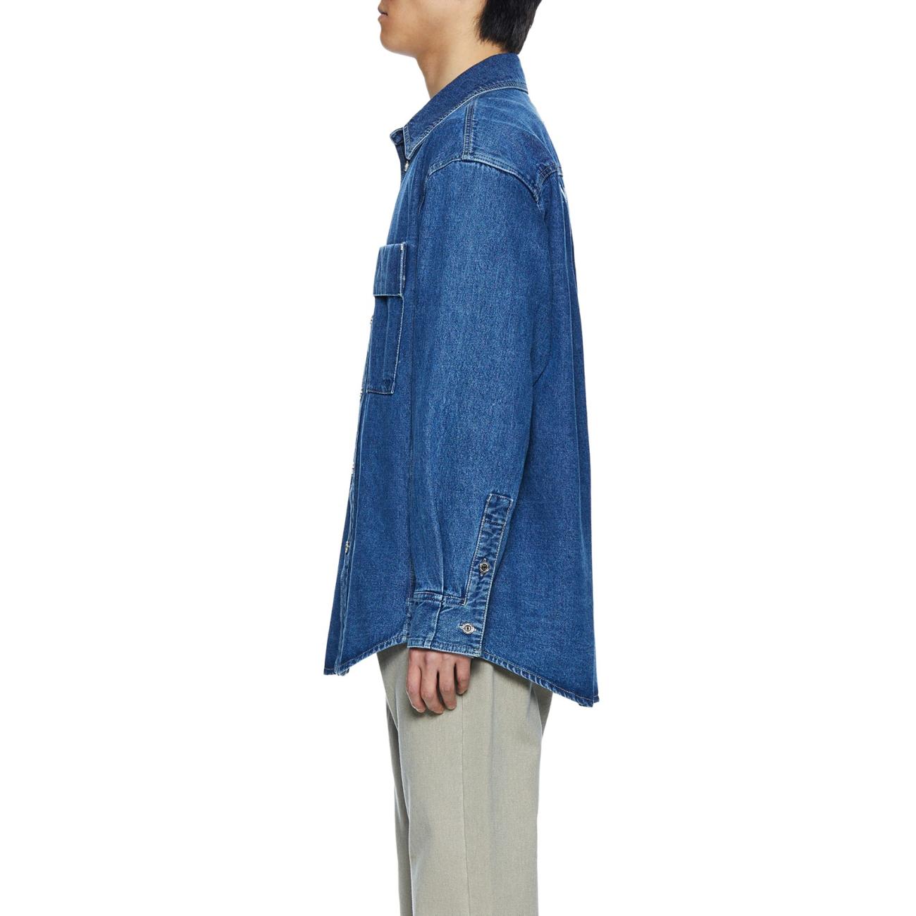 Blue Denim Feather Backlogo Shirt