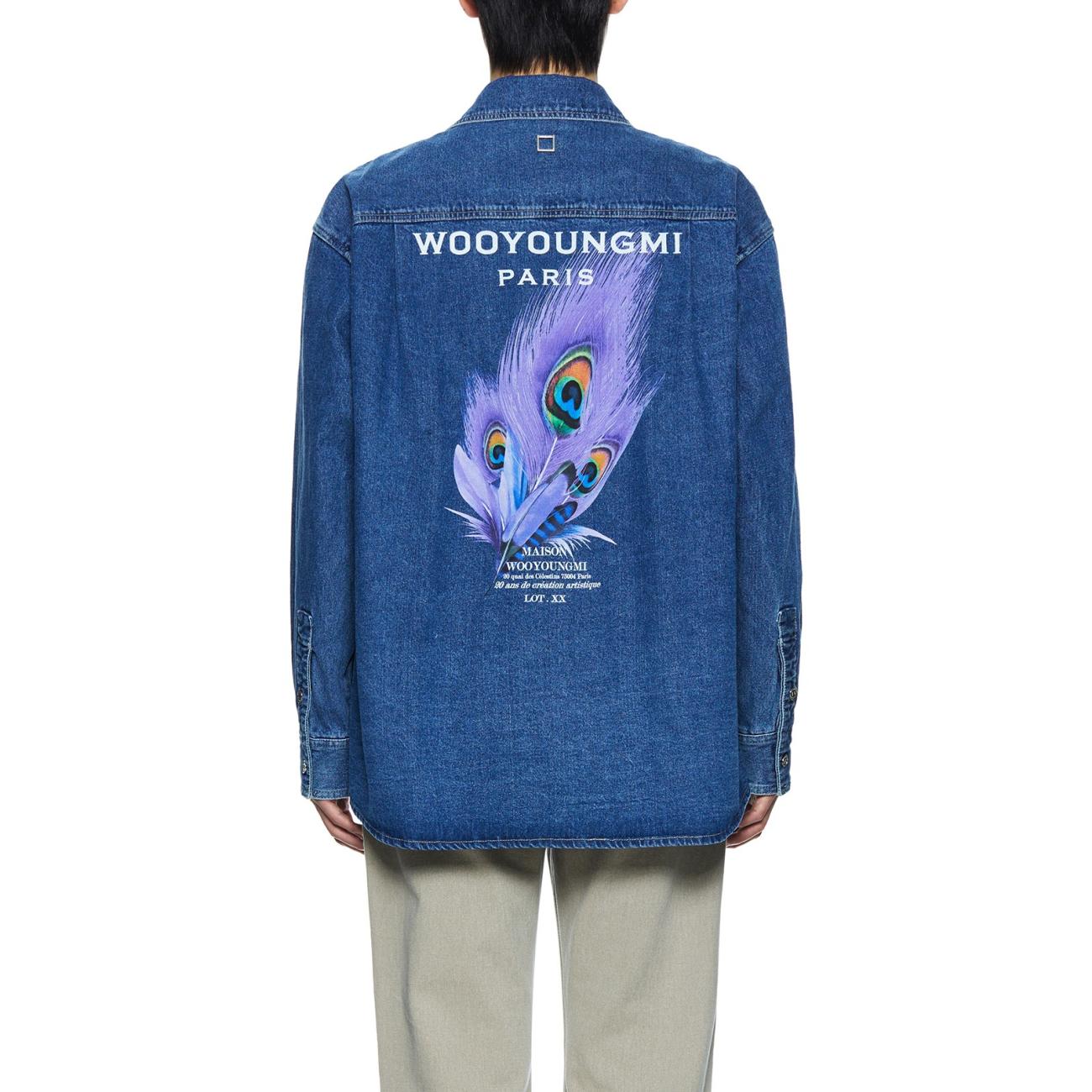 Blue Denim Feather Backlogo Shirt