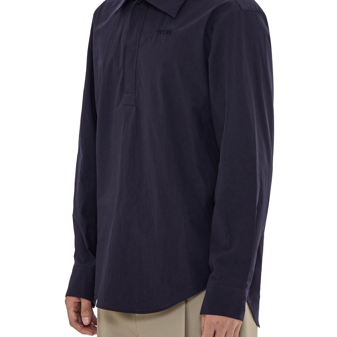 navy embroidered detail polo shirt