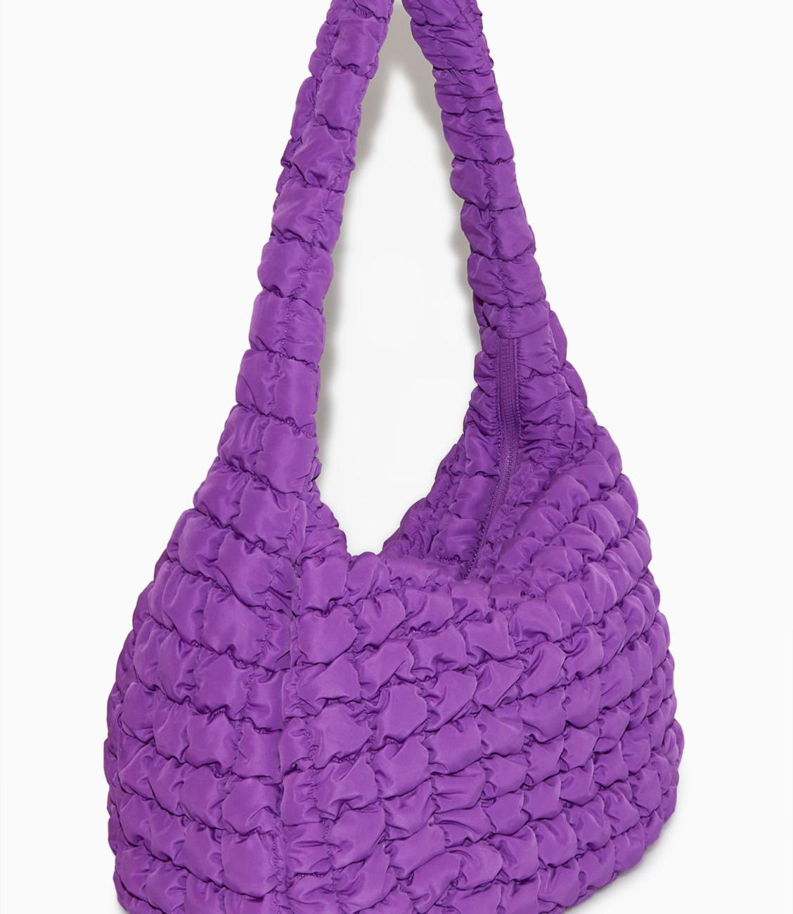 COS Quilted Oversized Shoulder Bag Purple