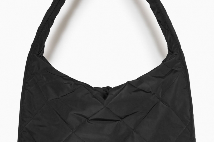 COS Diamond Quilted Oversized Shoulder Bag Black