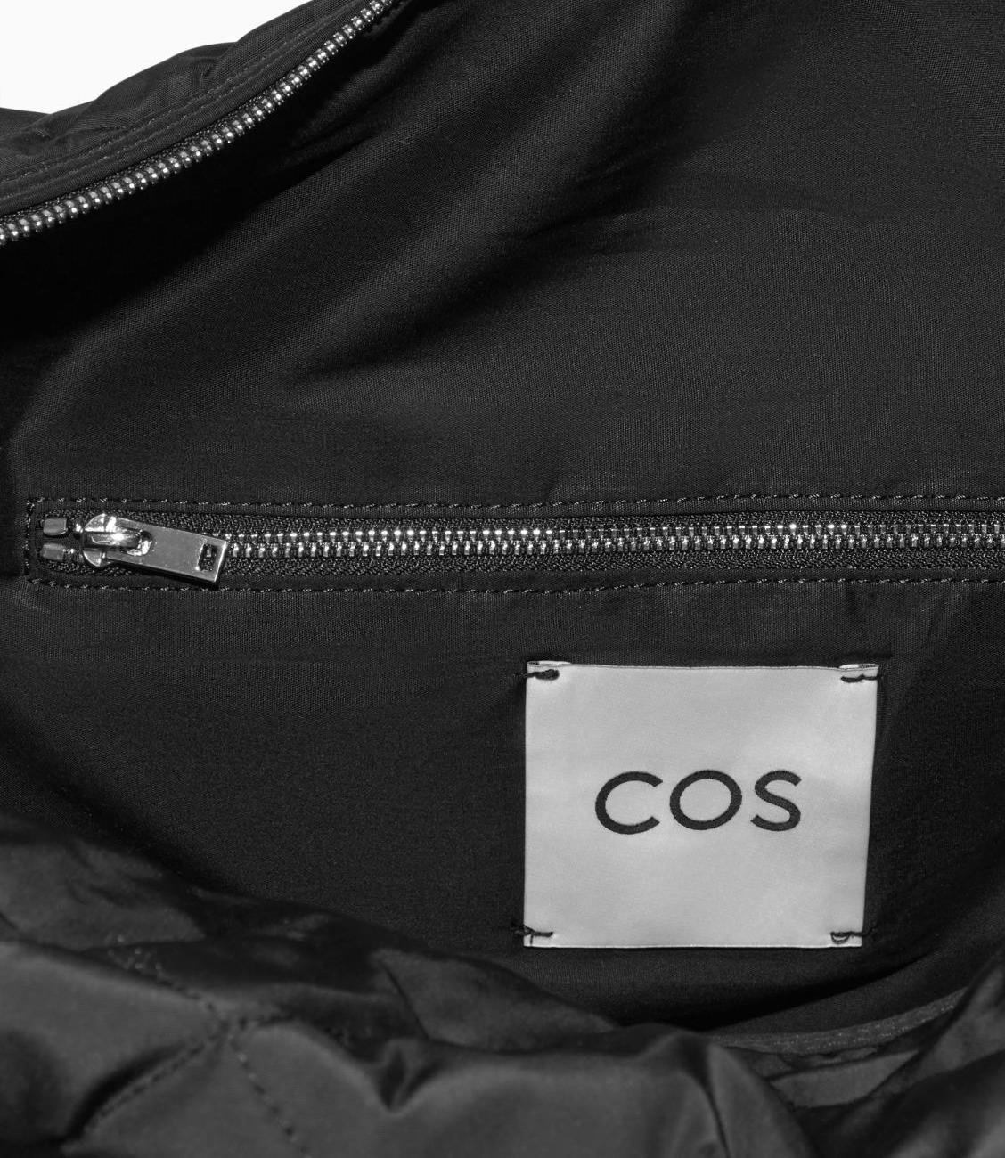 COS Diamond Quilted Oversized Shoulder Bag Black