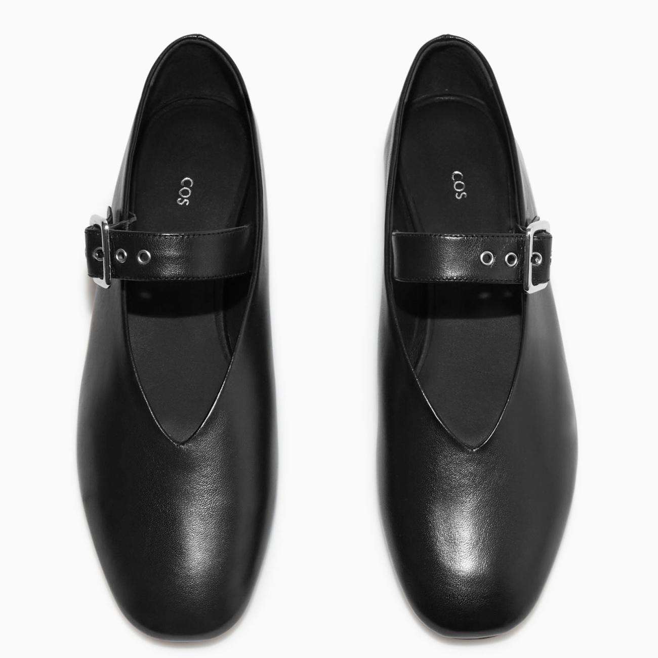 COS Leather Mary Jane Flats Black