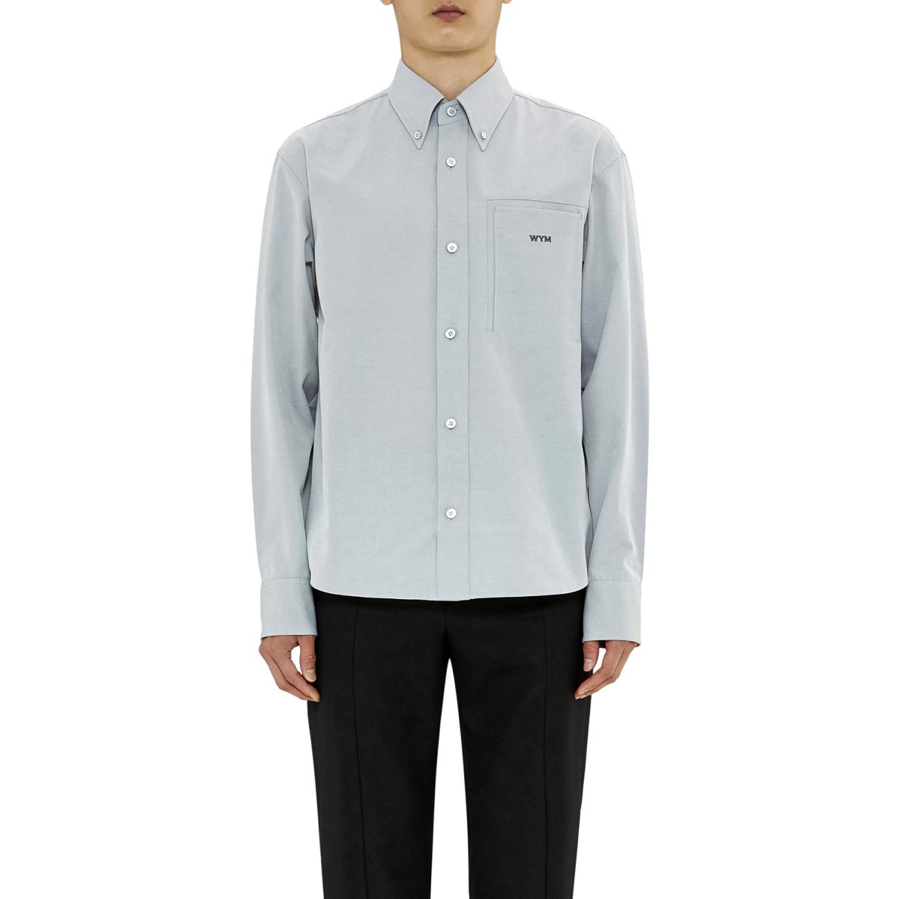 Gray oxford button-down shirt