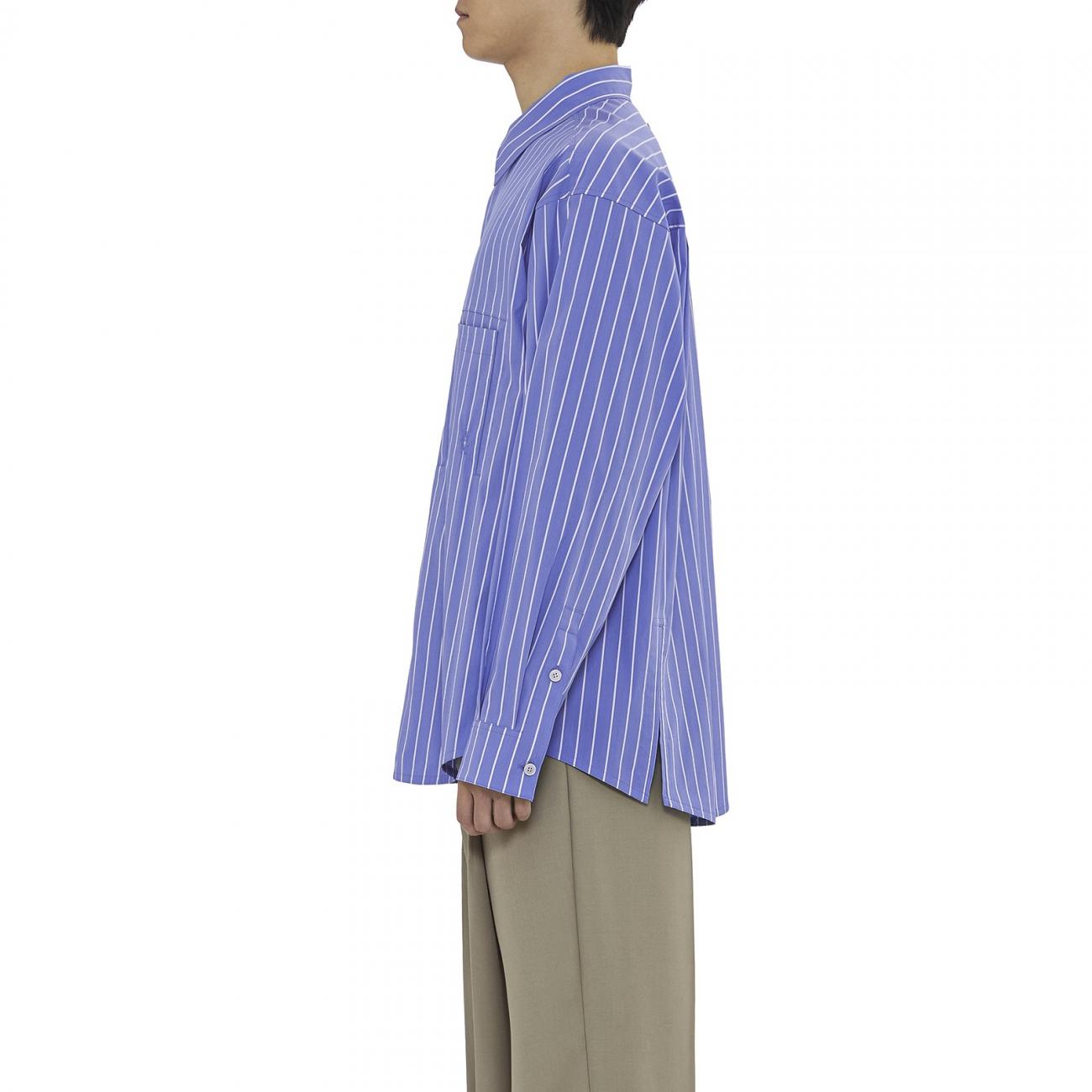 blue stripe embroidered detail shirt